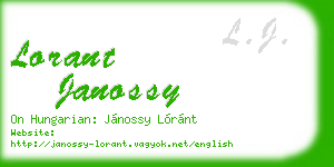 lorant janossy business card