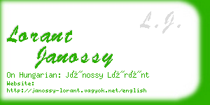 lorant janossy business card
